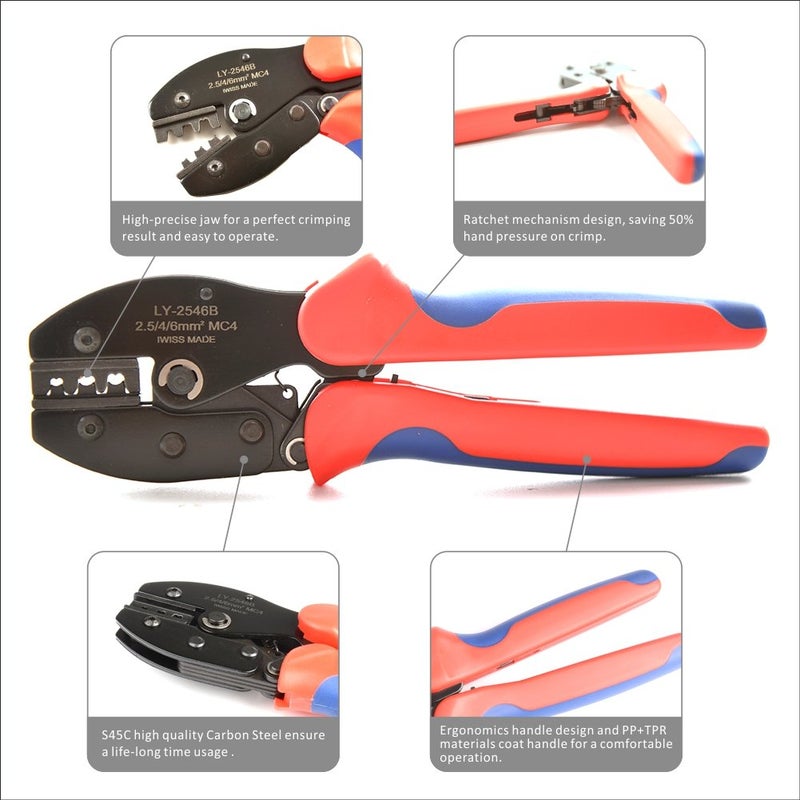 IWISS iCrimp Solar PV Cable Crimping Tool for IWS4 Solar Connectors, AWG14-10,2.5/4/6mm2, Solar Crimper - Image 5